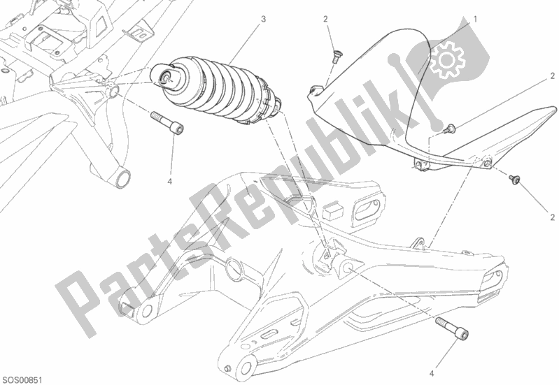 All parts for the Sospensione Posteriore of the Ducati Monster 797 Plus 2019